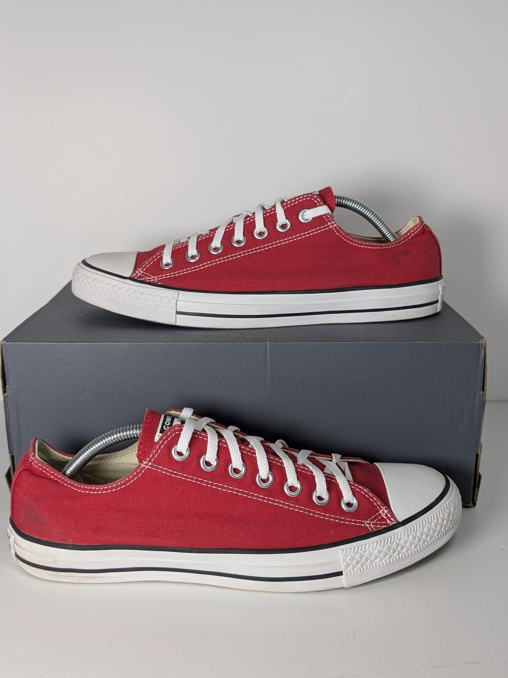 Converse Men's Red Low-Top Canvas Sneakers with White Accents